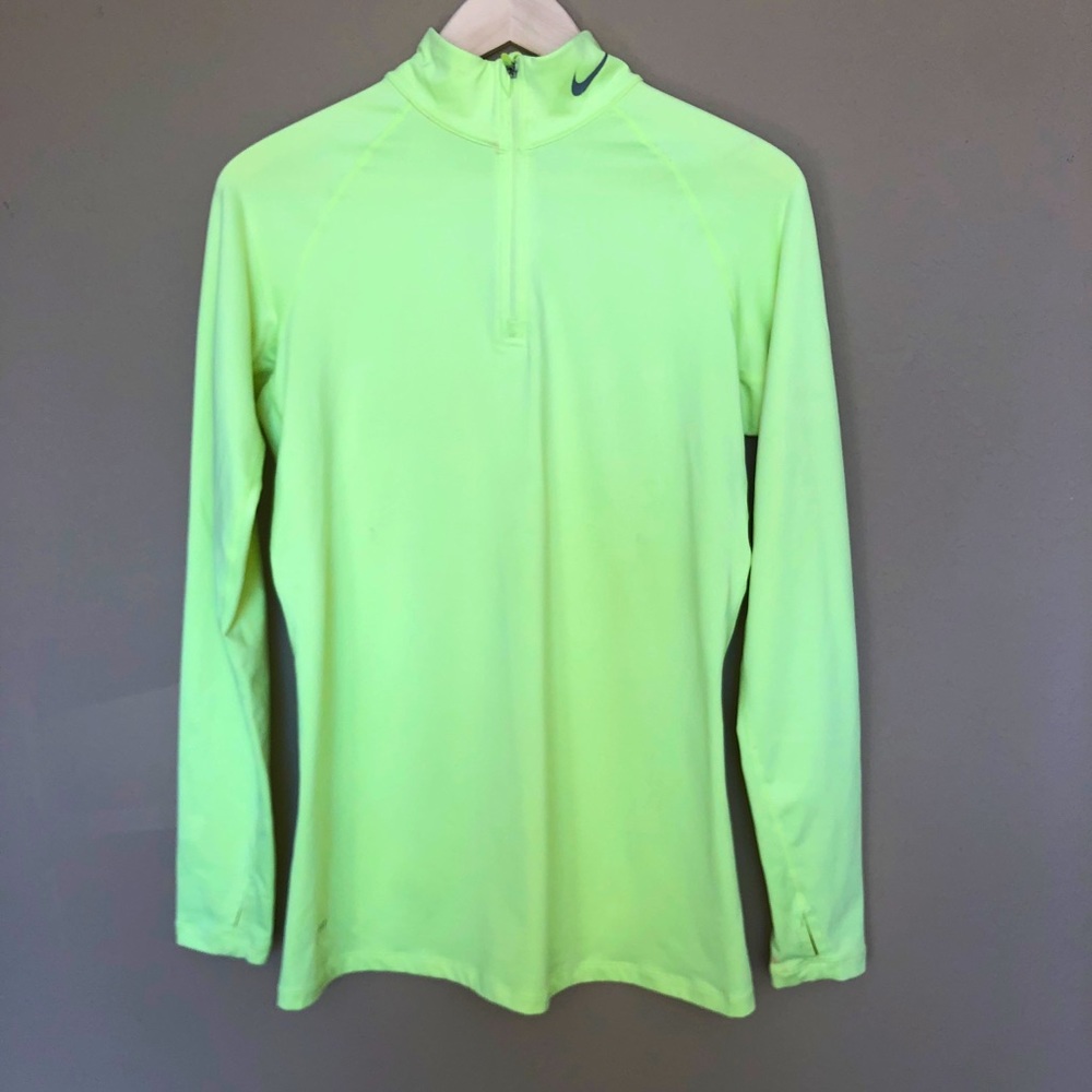 Nike Pro Combat DriFIT Quarter Zip- Neon Yellow